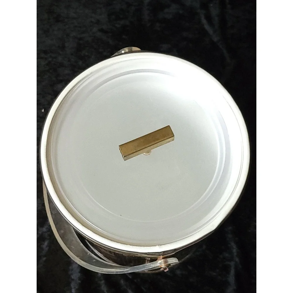 Georges Briard MCM Vtg Gold Ice Bucket Lucite Handle USA large Tall